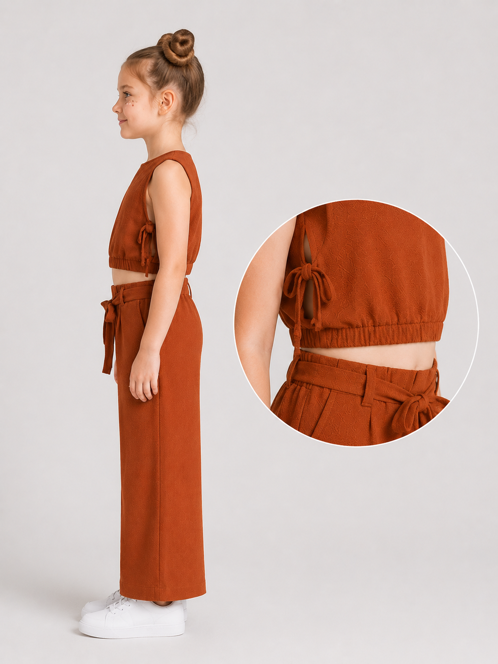 Organic Cotton Co Ords With Popcorn Fabric Ginger Bread