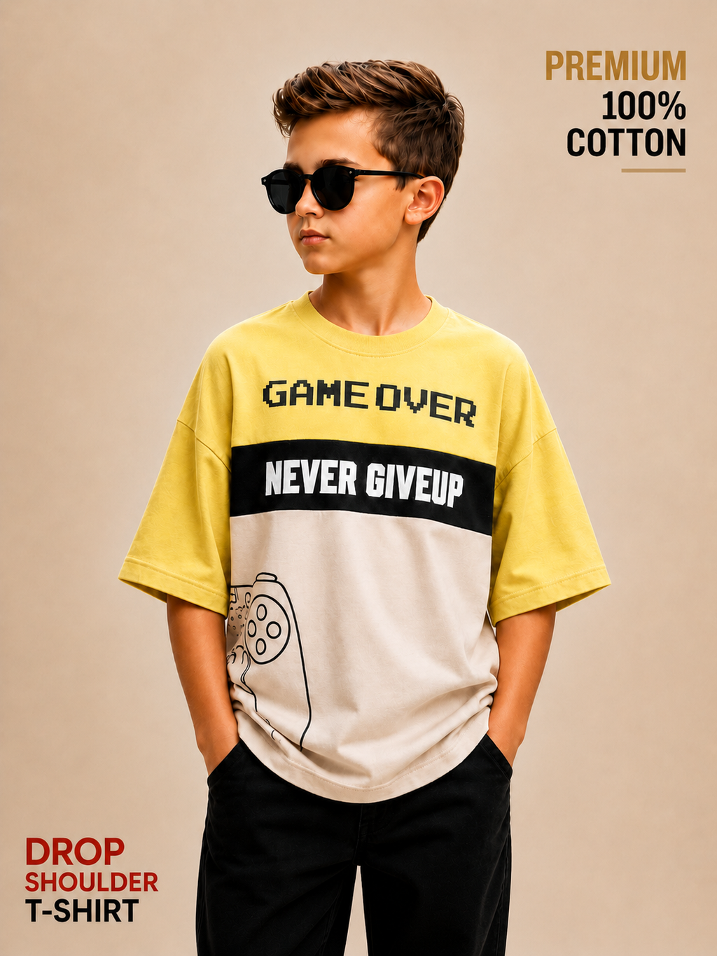 Crew Neck And Cut & Sew With Hd Print Pale Green