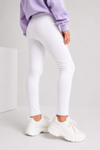 Organic Cotton Plain Leggings Bright White