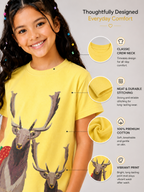 Organic Cotton Crew Neck With Digital Printing Yellow