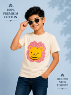 Organic Cotton Crew Neck With Applic Emb White