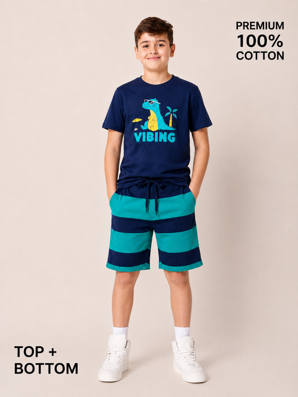 Organic Cotton Co Ords With Hd Print Blue Depths