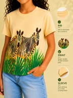 Organic Cotton Crew Neck With Digital Printing Sandal