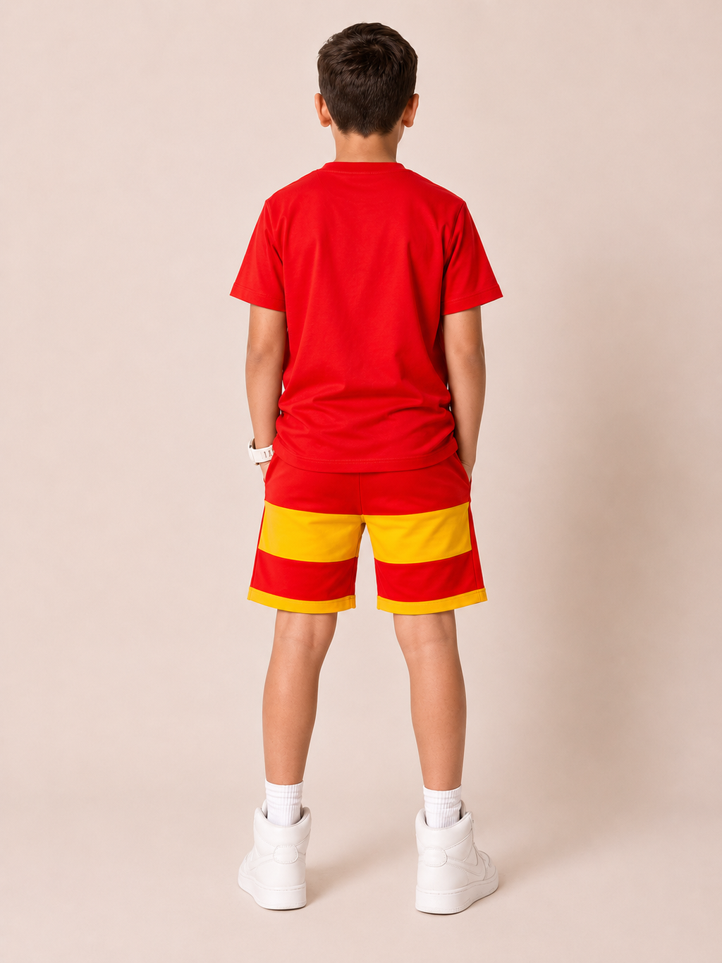 Organic Cotton Co Ords With Puff Print Red