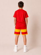 Organic Cotton Co Ords With Puff Print Red