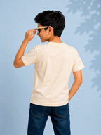 Organic Cotton Crew Neck With Applic Emb White
