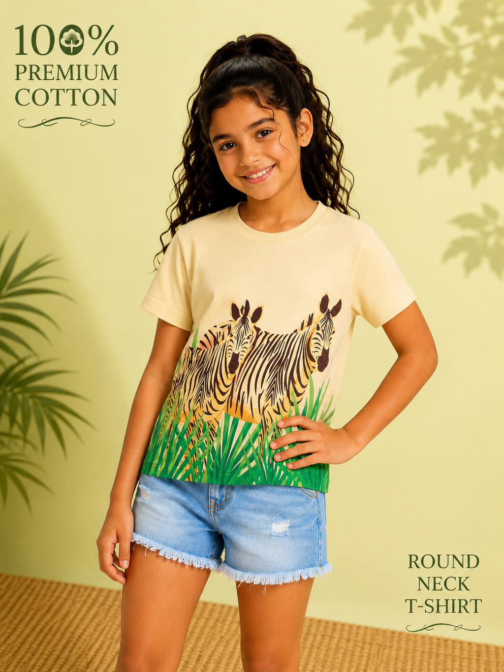 Organic Cotton Crew Neck With Digital Printing Sandal