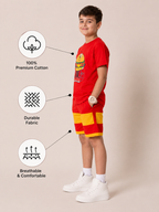 Organic Cotton Co Ords With Puff Print Red