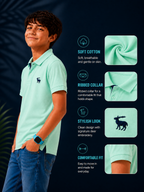 Polo With Contrast Placket And Emb Pista Green