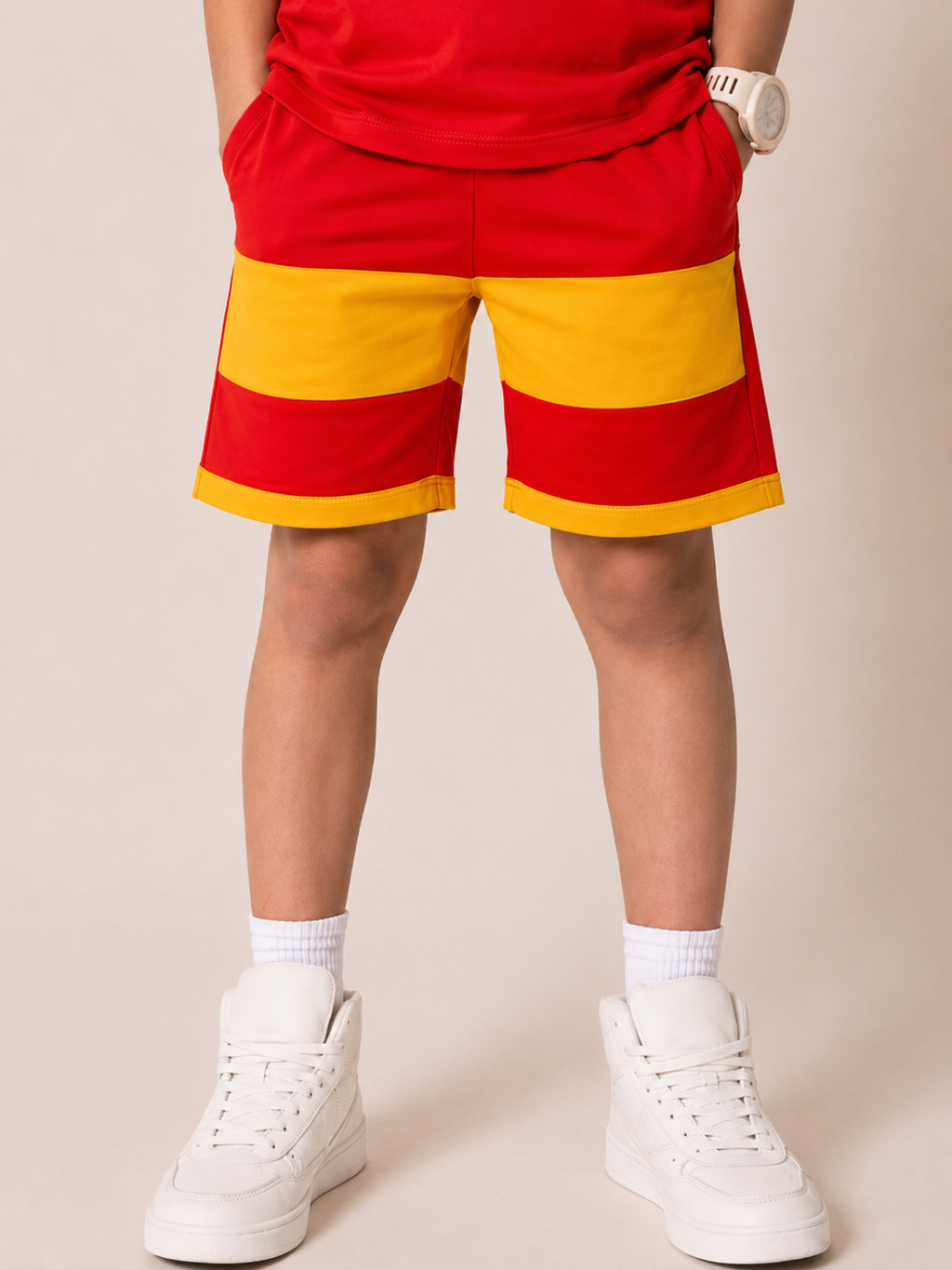 Organic Cotton Co Ords With Puff Print Red