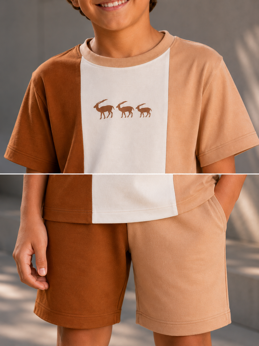 Organic Cotton Co Ords With Cut & Sew And Puff Print Cloud Dancer