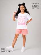 Organic Cotton Co Ords With Puff Print Pink