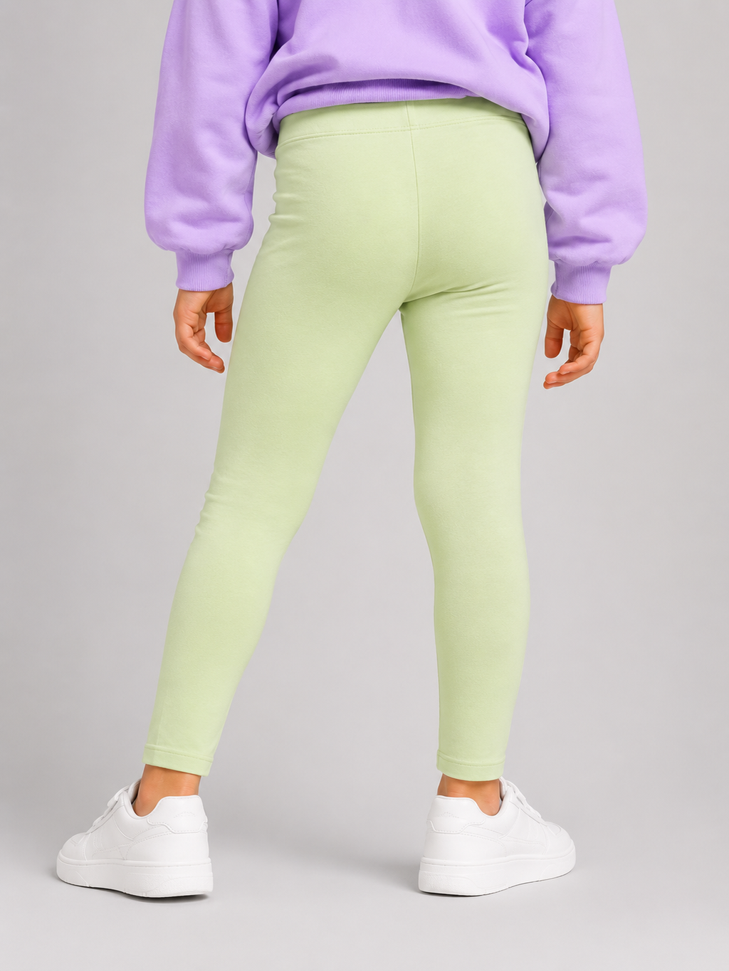 Organic Cotton Plain Leggings Patina Green