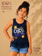 Organic Cotton Tank Top With Normal Print Navy