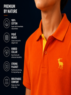 Polo With Contrast Placket And Emb Red