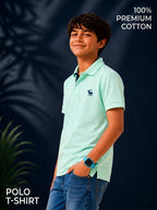 Polo With Contrast Placket And Emb Pista Green