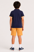 Organic Cotton Co Ords With Stripes Print T Shirt Navy