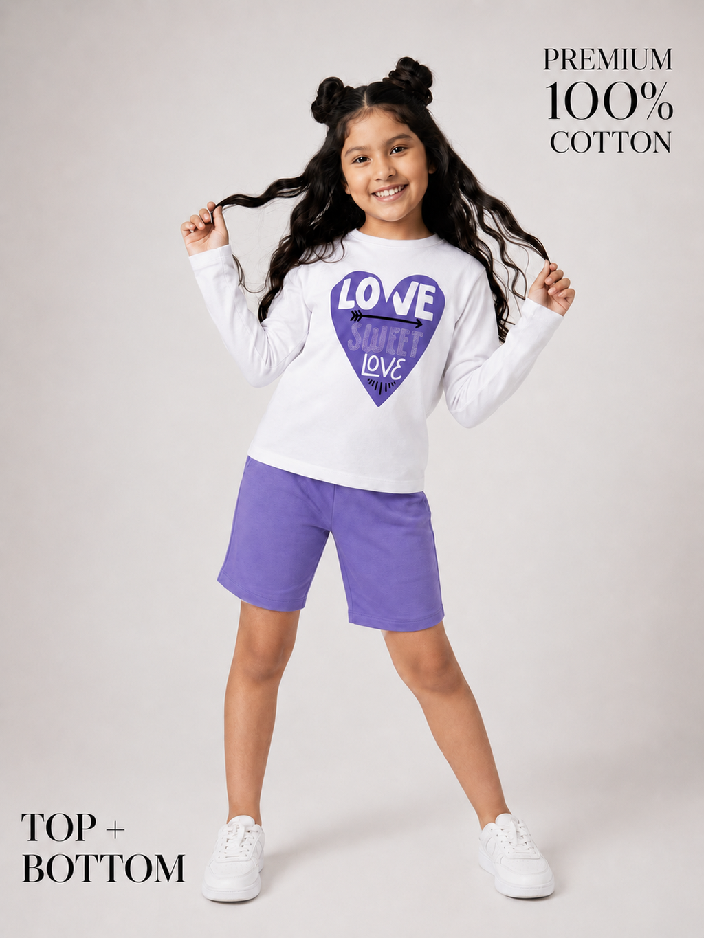 Organic Cotton Co Ords With Normal Print And Sequence Blue