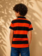 Polo Y/D Contrast Placket And Emb Orange