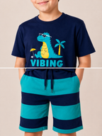 Organic Cotton Co Ords With Hd Print Blue Depths