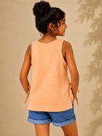Tank Top With Gilter Print Orange