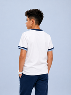 Organic Cotton Henly Neck With Contrast Placket And Emb Cloud Dancer