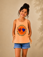 Tank Top With Gilter Print Orange