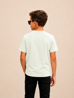 Organic Cotton Crew Neck With Puff Print Pista Green