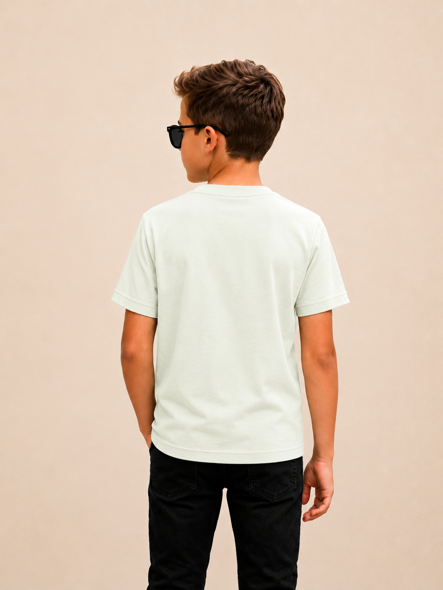 Organic Cotton Crew Neck With Puff Print Pista Green