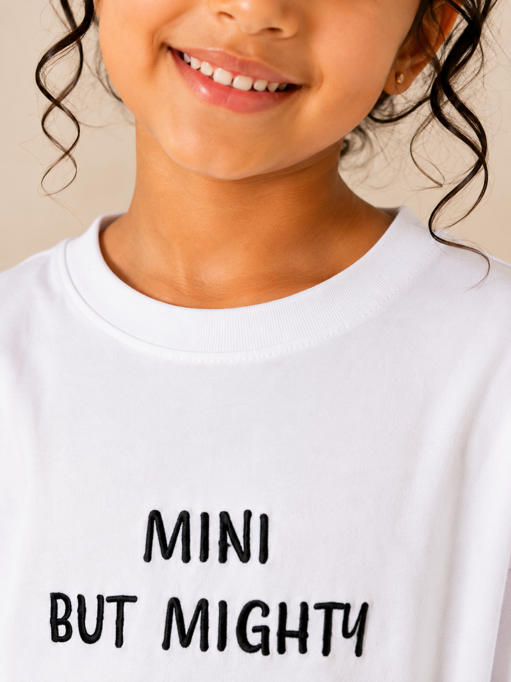 Organic Cotton Crew Neck With Normal Print And Applic White
