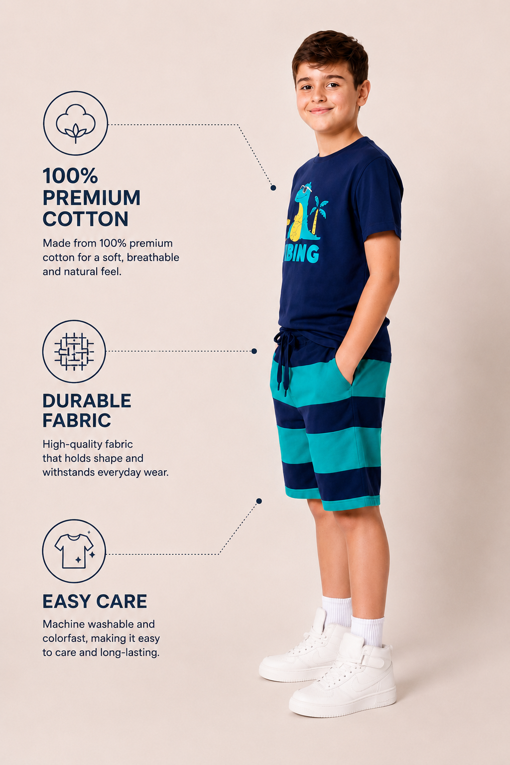 Organic Cotton Co Ords With Hd Print Blue Depths