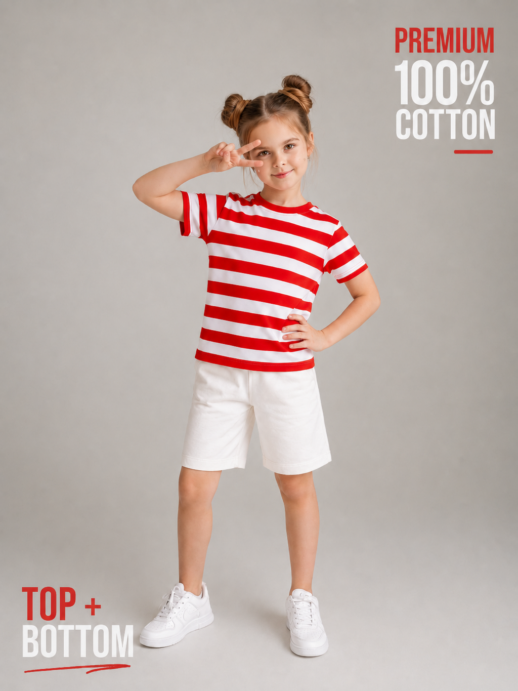 Organic Cotton Co Ords With Yarn Dyed Stripes Cloud Dancer
