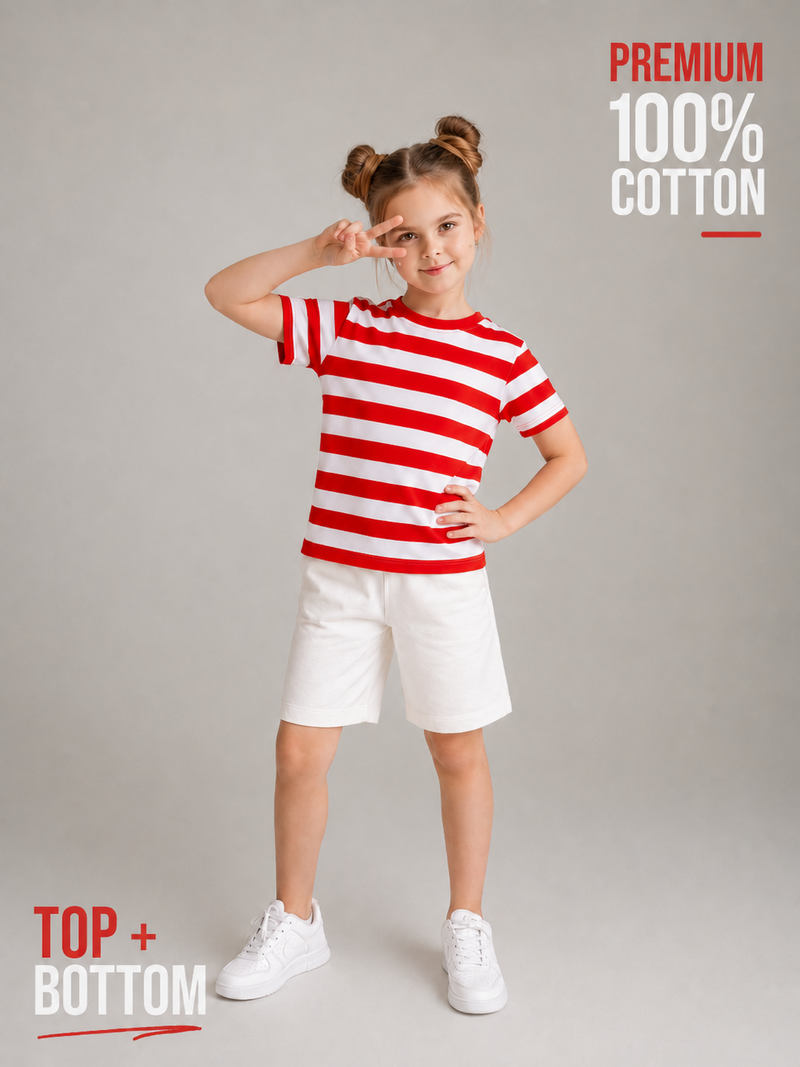 Organic Cotton Co Ords With Yarn Dyed Stripes Cloud Dancer