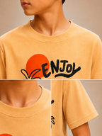 Crew Neck With Puff Print Ivory Cream