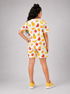 Organic Cotton Co Ords With Aop Print White