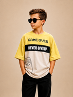 Crew Neck And Cut & Sew With Hd Print Pale Green