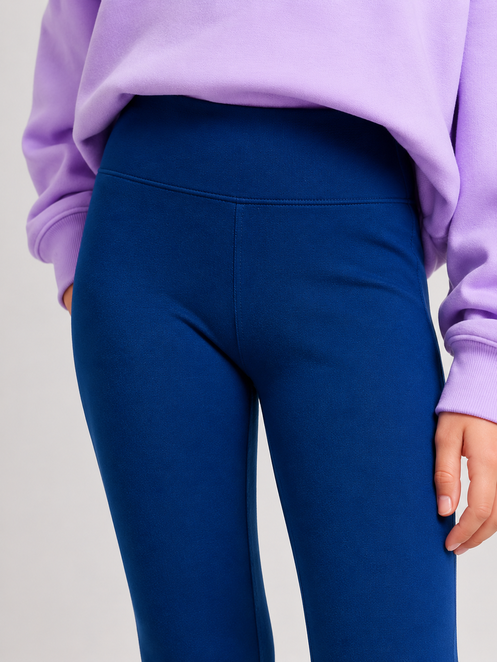 Organic Cotton Plain Leggings Estate Blue