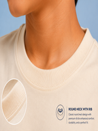 Organic Cotton Crew Neck With Applic Emb White
