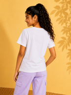 Organic Cotton Crew Neck With Bow White