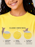 Organic Cotton Crew Neck With Digital Printing Yellow