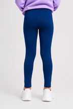 Organic Cotton Plain Leggings Estate Blue
